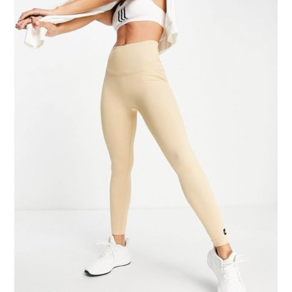 Adidas Formotion Sculpt Plus Size Training Tights in Hazy Beige Size 1X